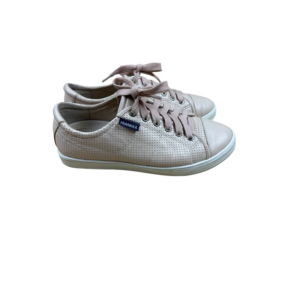 Frankie4 NAT II Blush Perforated Leather Low Top Sneakers Womens Size 6 - Picture 2 of 6